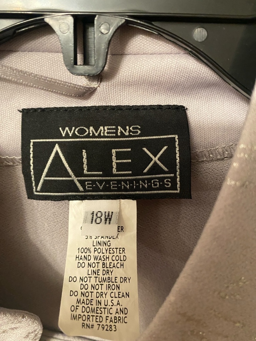 Alex Evenings Silver-Accented Gray Two-Piece Evening Set Size 18 - Picture 7 of 13
